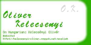 oliver kelecsenyi business card