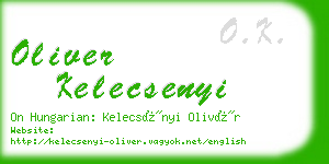 oliver kelecsenyi business card